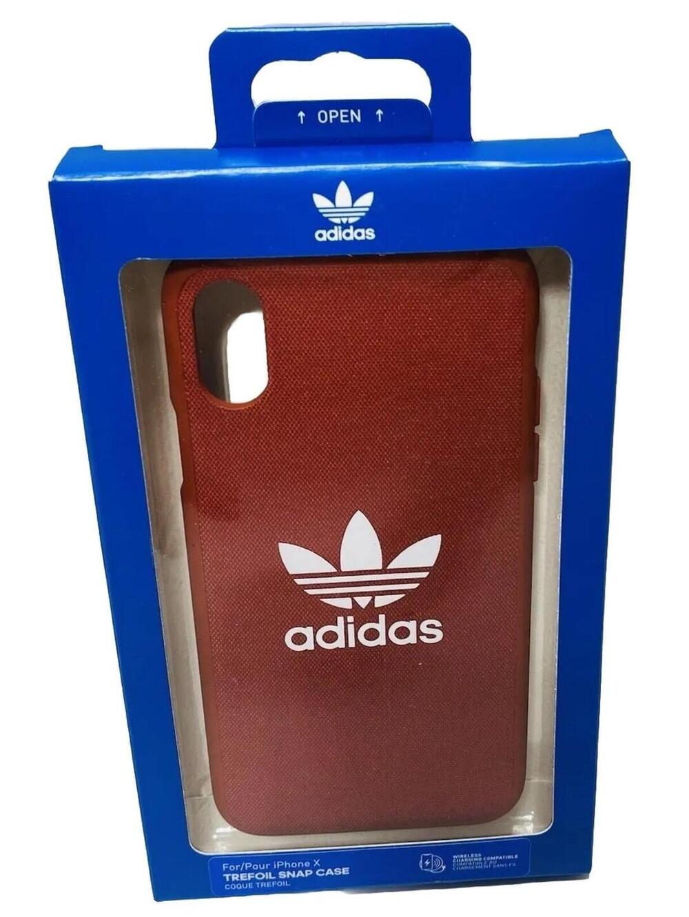 Adidas iPhone X Case Red Iconic Logo Slim Protective Cover Stylish New